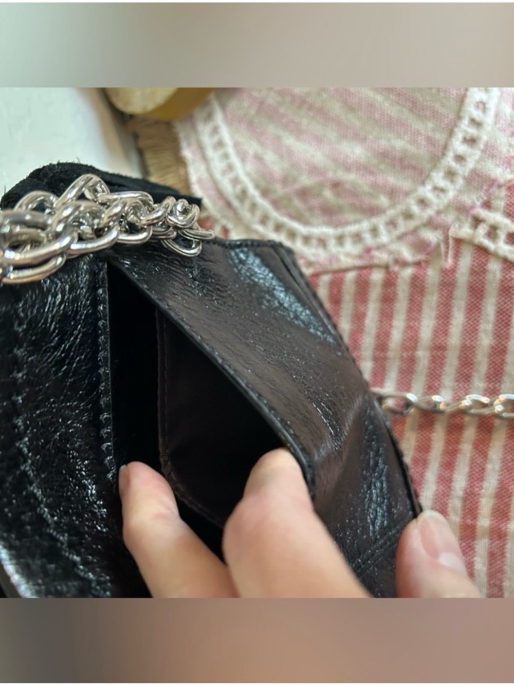 The Sak Black & Silver Patterned Chain Crossbody - Picture 4 of 5